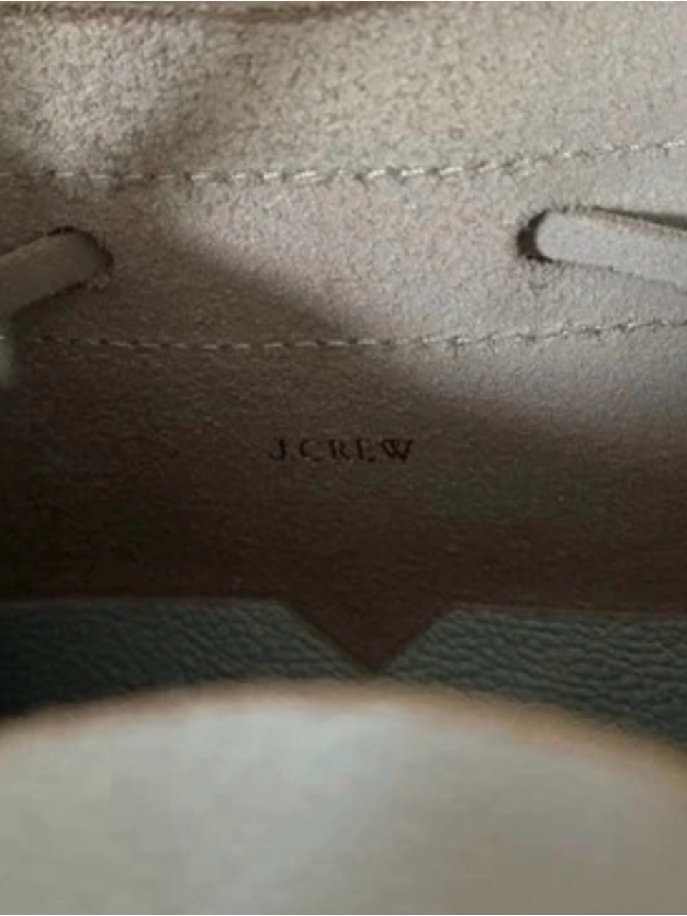 J. Crew White Pebbled Leather Bucket Crossbody Bag - Picture 2 of 3